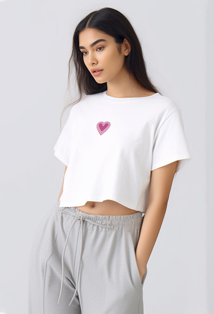 LTE91 kaos crop top oversize OLC wanita tulisan simpel 