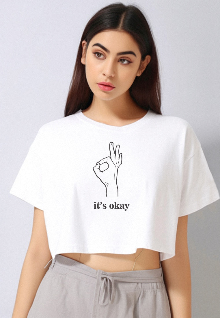 LTF54 crop top oversize tee 