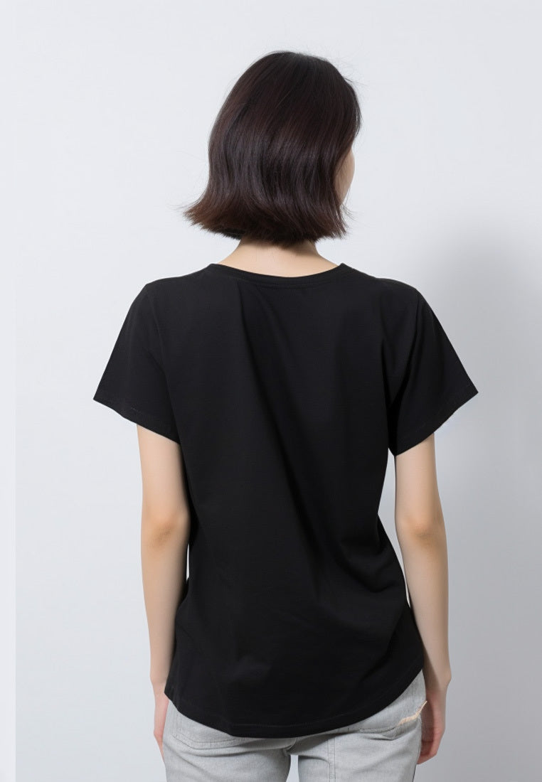 LTF66 kaos wanita lengan pendek slim fit gambar sepatu instacool ss 