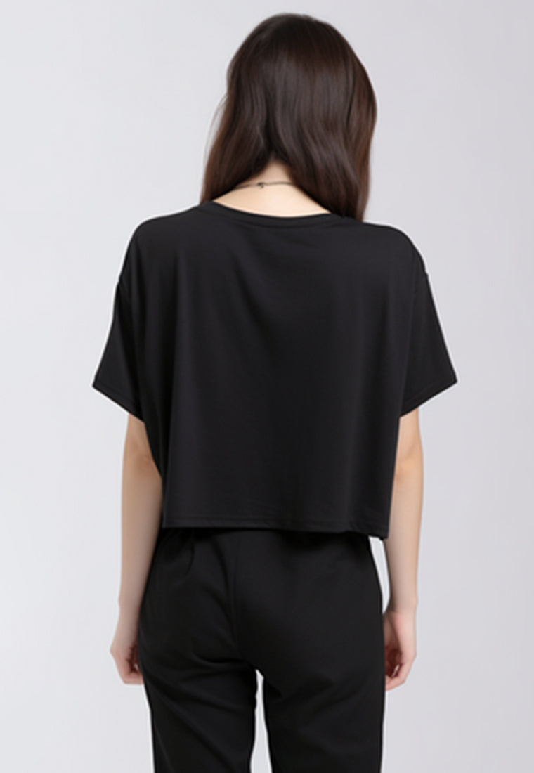 LTF83 Kaos Crop Top Oversize Wanita OLC 