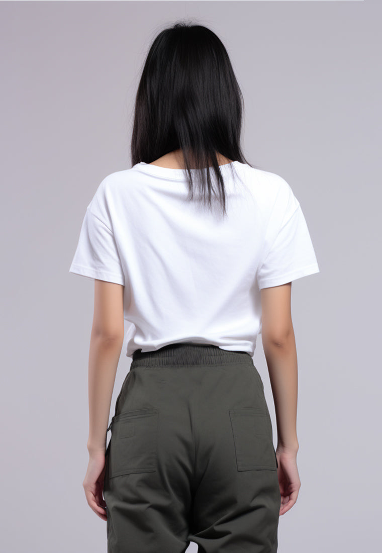 LTG69 kaos kupu kupu wanita crop top RCP "butterfly melt" putih