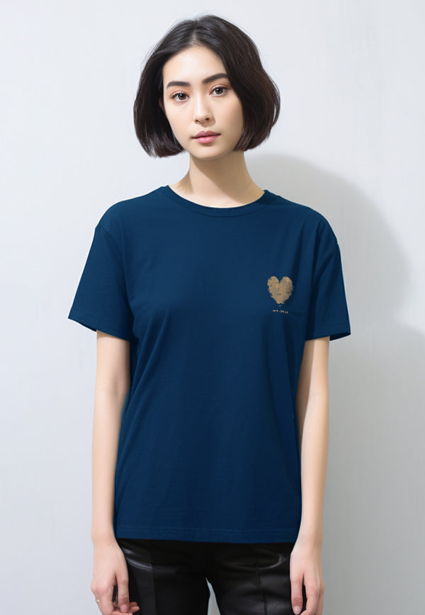 LTG70 kaos couple pasangan keren wanita lengan pendek instacool "heart scribble" navy