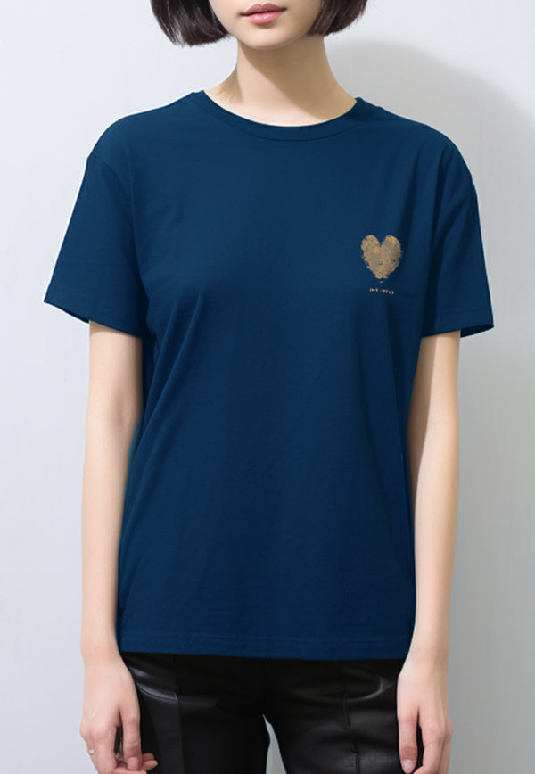 LTG70 kaos couple pasangan keren wanita lengan pendek instacool "heart scribble" navy