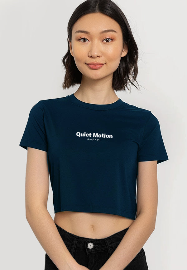 LTG99 Kaos Crop Wanita RCP Quiet Motion Navy