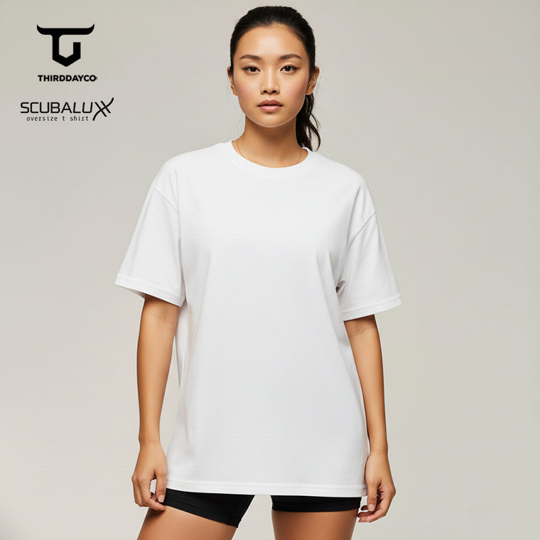 LTH17 Kaos Cewek Oversize Gym Scubalux "beast in progress" putih