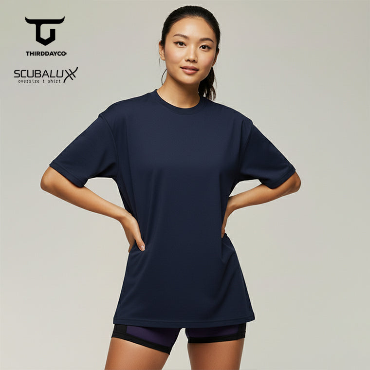 LTH18 Kaos Oversize Gym Wanita Scubalux "everyday to gym club" navy