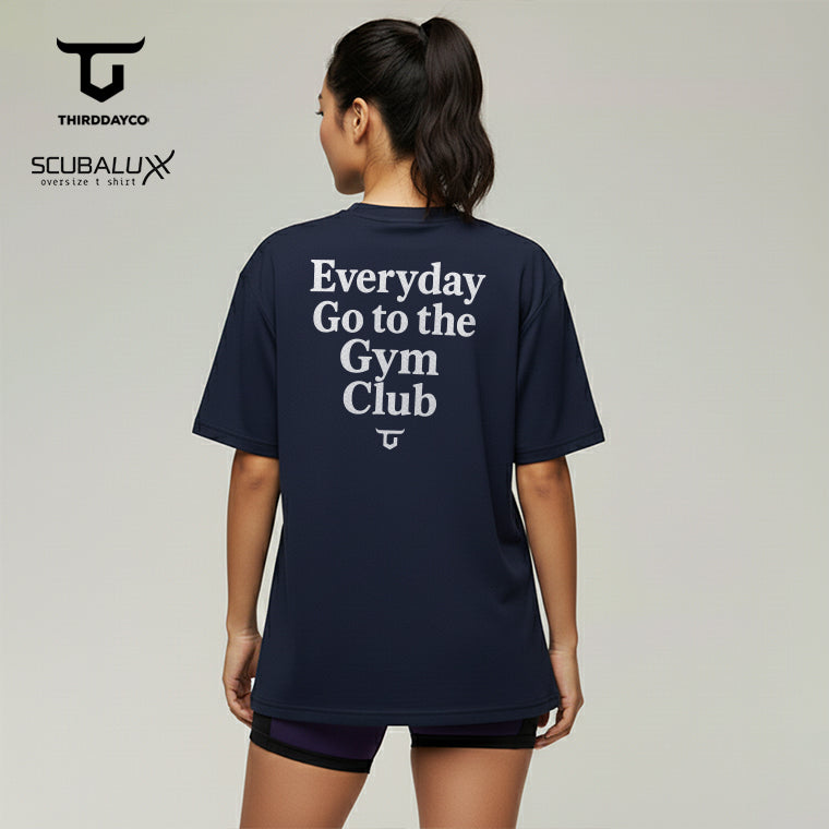 LTH18 Kaos Oversize Gym Wanita Scubalux "everyday to gym club" navy