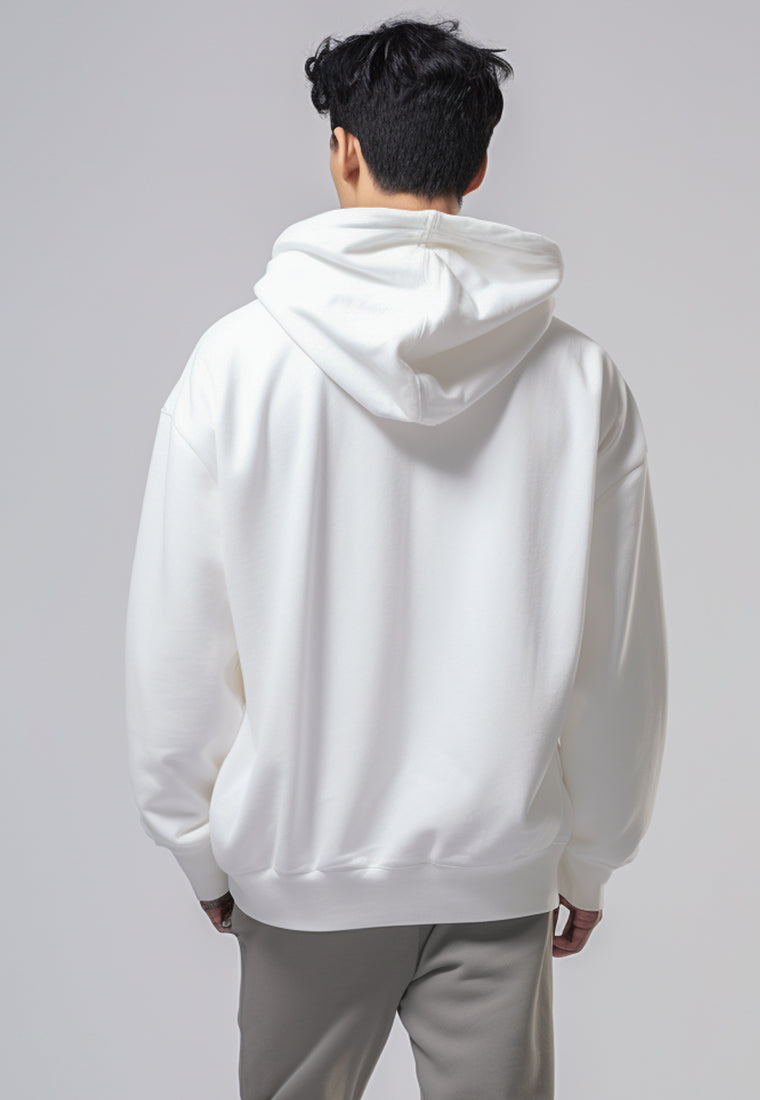 MOB16 Hoodie Pria Premium ScubaLux Adem "beast mode" putih