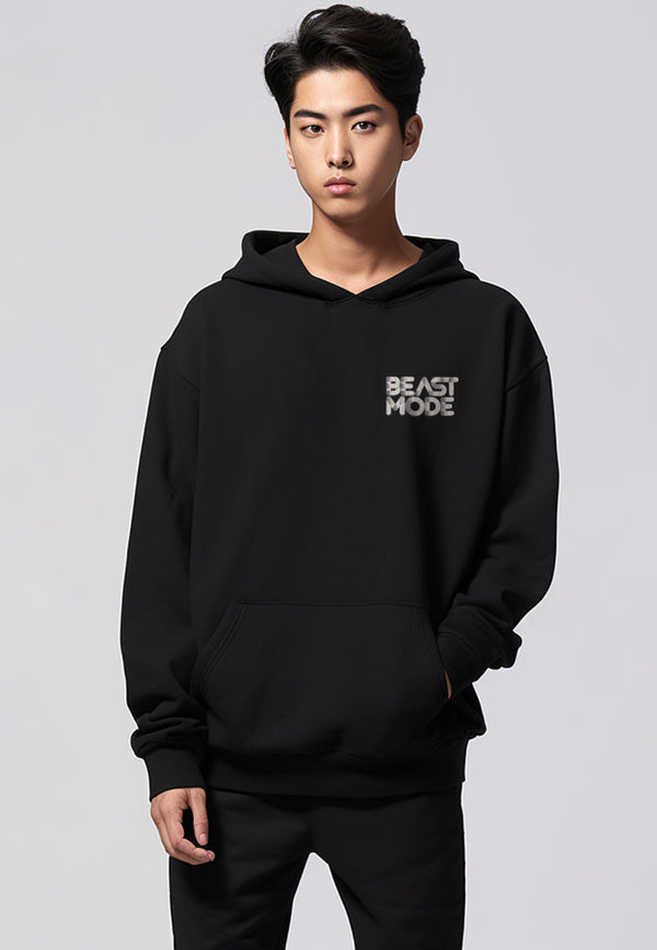 MOB17 Hoodie Pria Premium ScubaLux Adem "beast mode" hitam