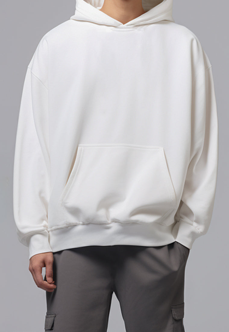 MOB18 Hoodie Pria Premium ScubaLux Adem "hustle muscle" putih