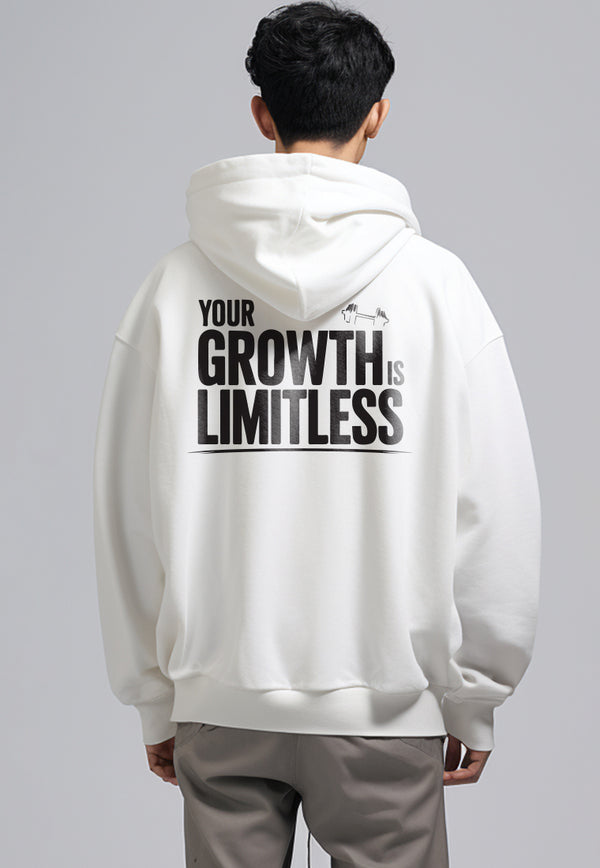 MOB14 Hoodie Oversize ScubaLux "your growth is limitless" putih