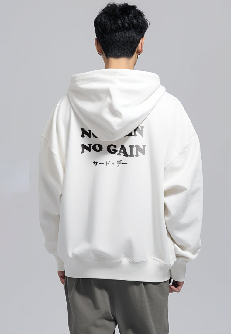 MOB20 Hoodie Oversize Scubalux "no pain no gain" putih