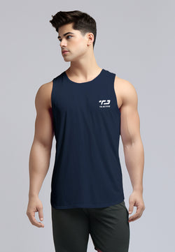 Td Active MS104 dakir back zigzag sv running tanktop jersey navy