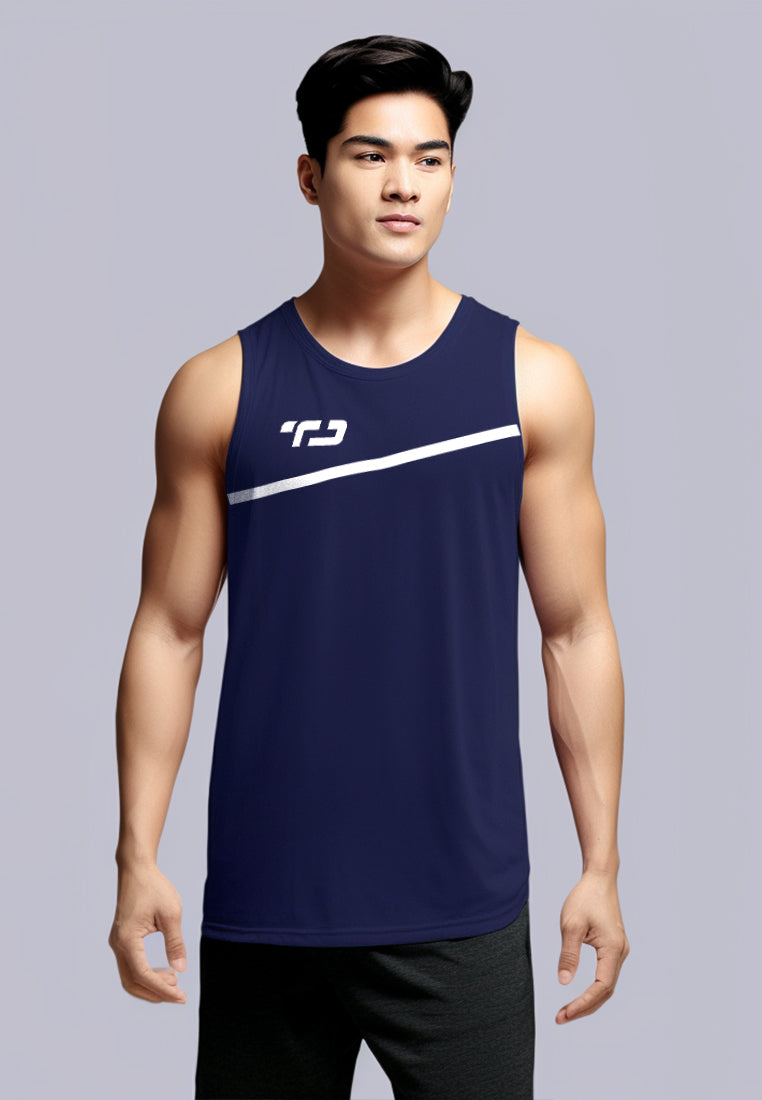 Td Active MS155 Sleevless Kutung Running Jersey Baju Lari Td Active Dakir Slash Navy