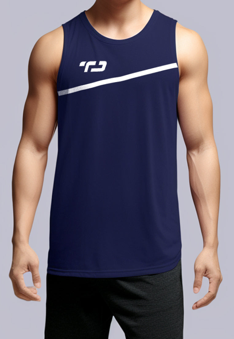 Td Active MS155 Sleevless Kutung Running Jersey Baju Lari Td Active Dakir Slash Navy