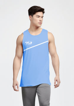 Td Active MS157 Sleevless Kutung Running Jersey Baju Lari Dakir Slash Biru Langit