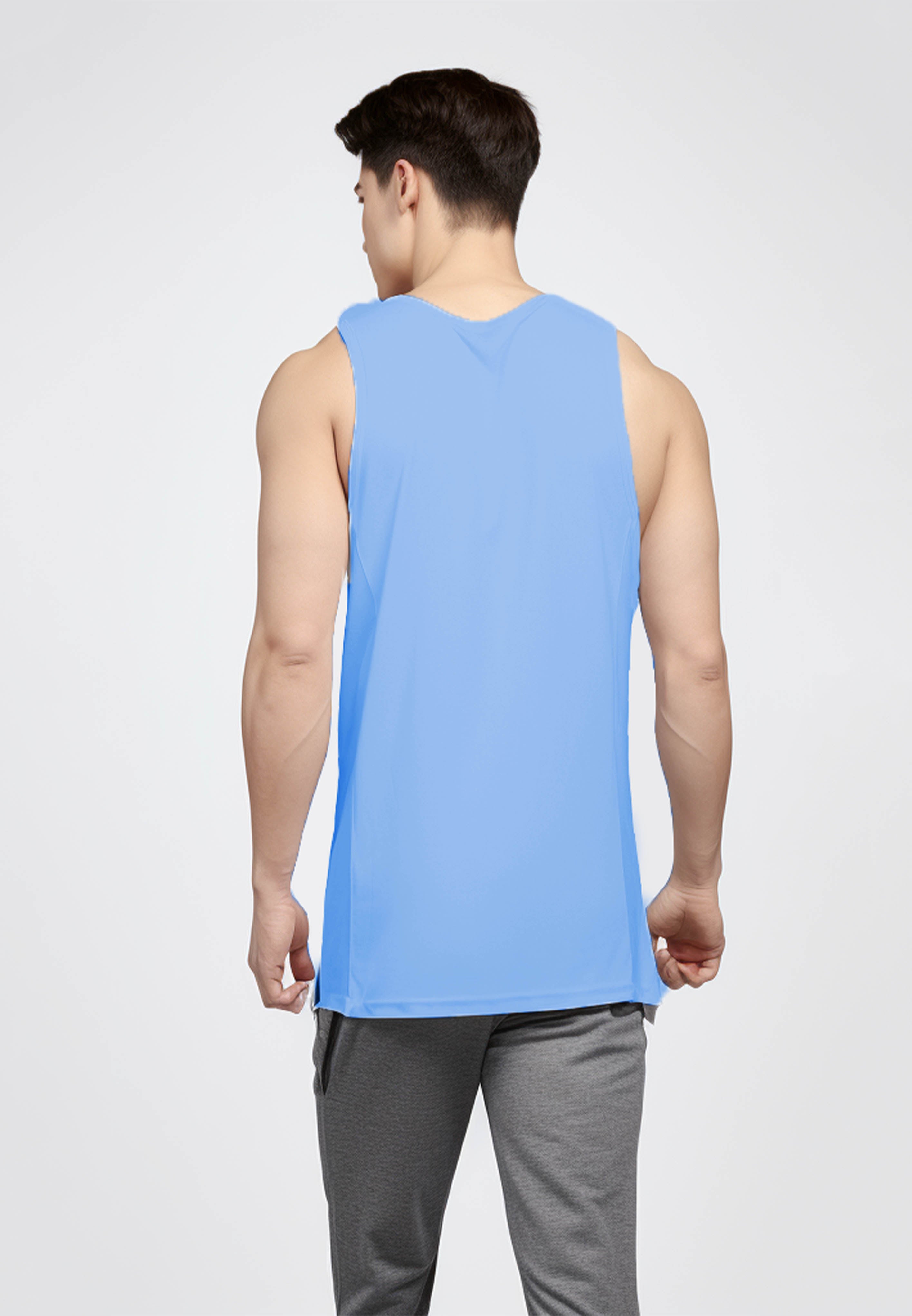 Td Active MS157 Sleevless Kutung Running Jersey Baju Lari Dakir Slash Biru Langit