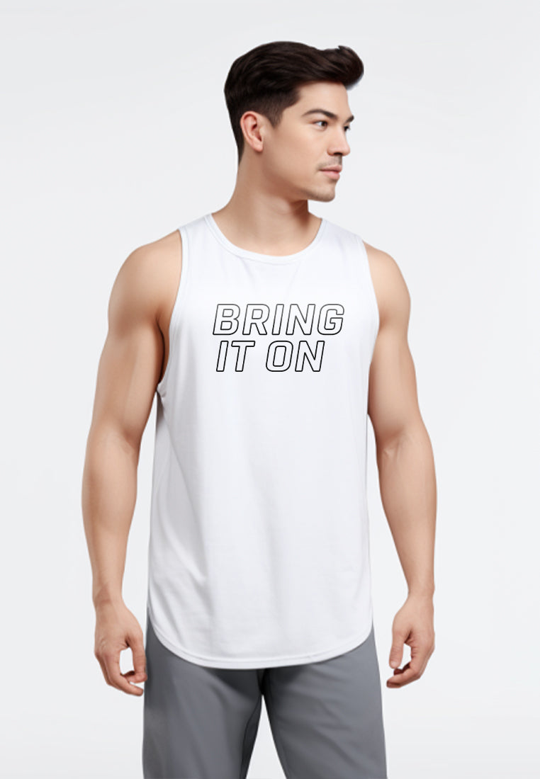 Td Active MS170 Sleevless Kutung Running Jersey Baju Lari Bring It On Outline Putih