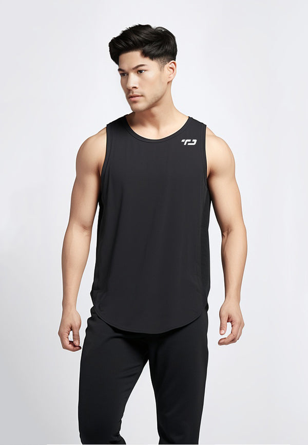 Td Active MS177 sleeveless kutung running jersey Shoulder Logo Run hitam