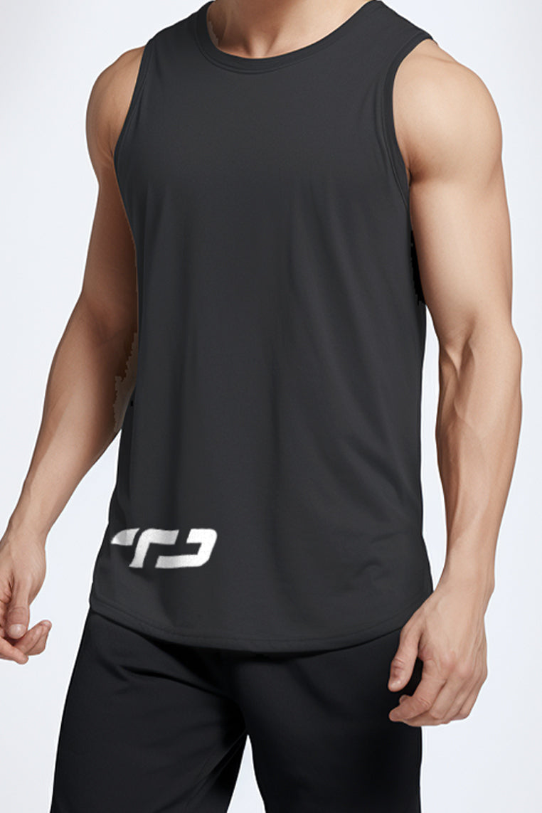 MS192 kaos olahraga gym pria sleeveless tangan kutung singlet tank top td waist abu tua