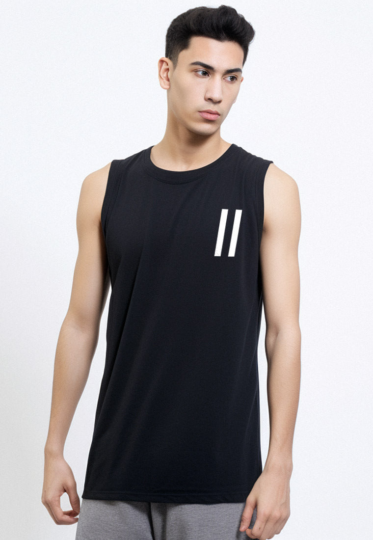 MTT17 Kaos Kutung Pria Casual SVN "slash slash" hitam