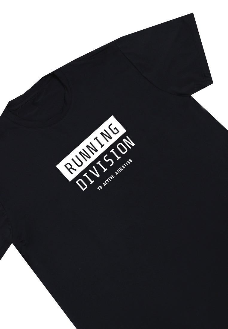 MSA21 kaos olahraga pria lengan pendek hitam lycra instadry "tda running division" hitam