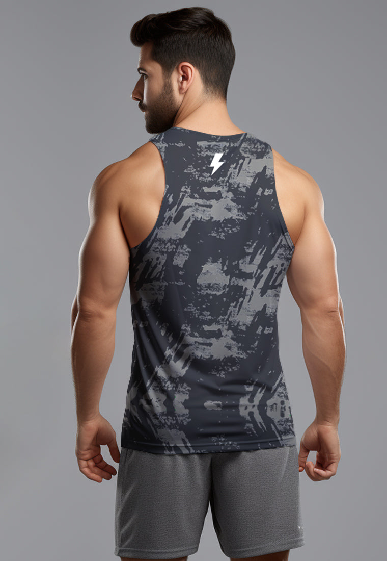 MSA55 Singlet running pria /Tanktop Gym/Lifting Td Bolt Superairdrylite cepat kering "Brush Abstract" grey