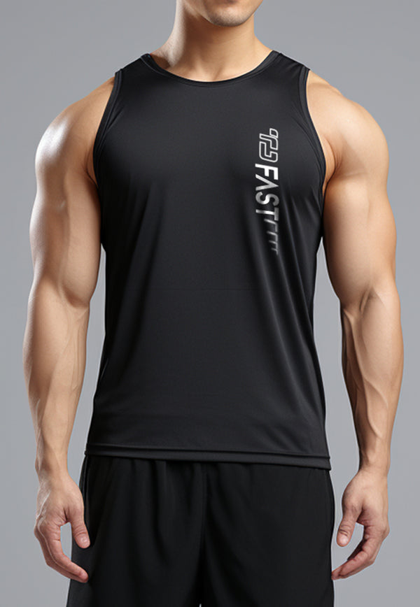 MSA66 kaos running pria stretch anti bau "td fat" hitam