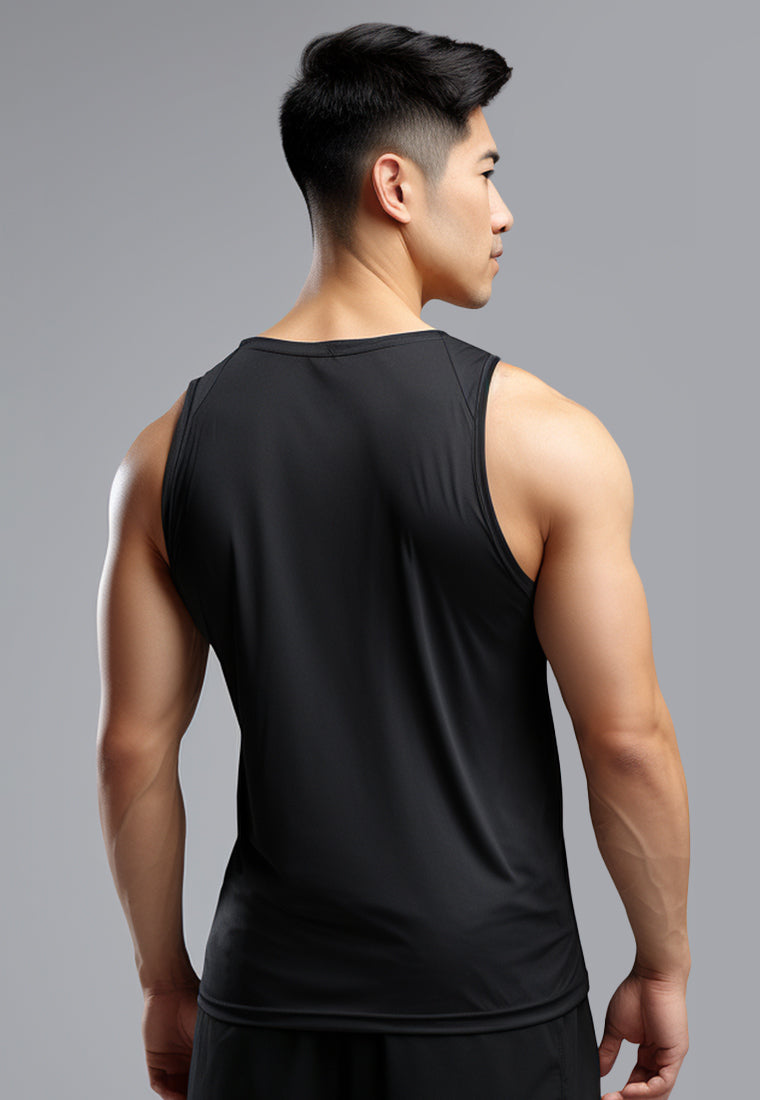 MSA66 kaos running pria stretch anti bau "td fat" hitam