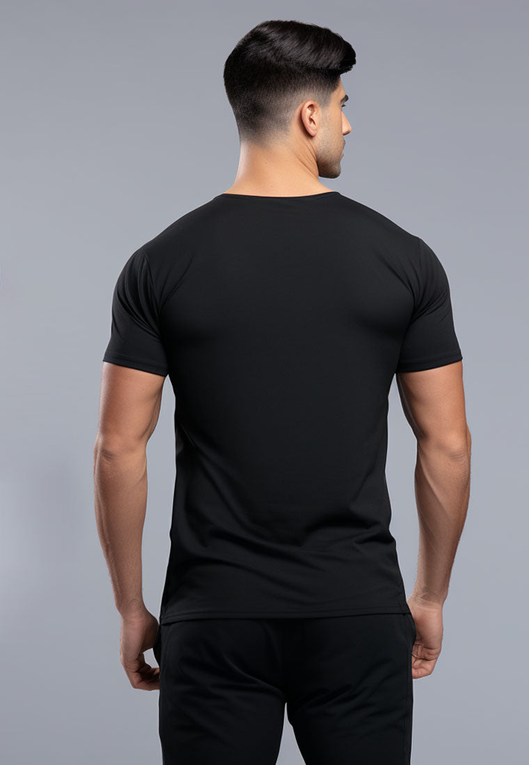 MSA71 Kaos Lari Lengan Pendek Pria "positive energy" AirdryLite hitam