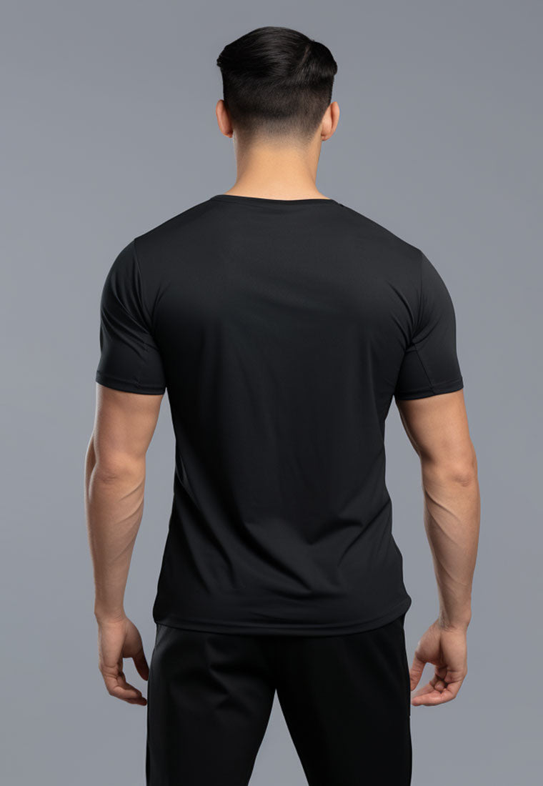 MSA72 Kaos Lari Lengan Pendek Pria "run your own race" AirdryLite hitam