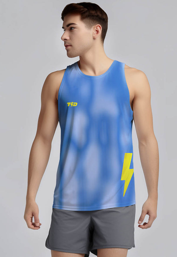 MSA73 Singlet Running Pria Td bolt blue alien pattern airdrylite