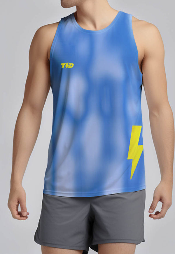 MSA73 Singlet Running Pria Td bolt blue alien pattern airdrylite