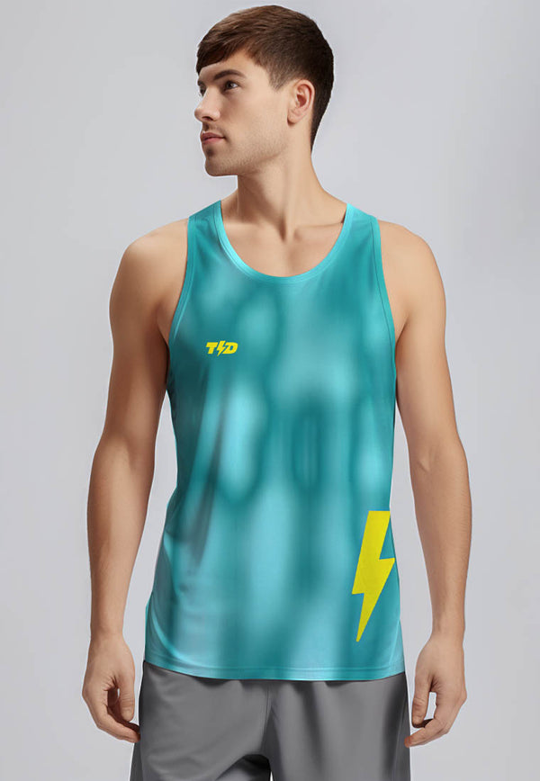 MSA74 Singlet Running Pria Td bolt turquoise alien pattern airdrylite