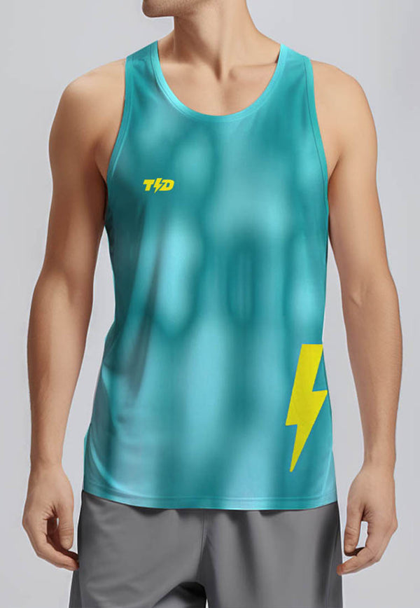 MSA74 Singlet Running Pria Td bolt turquoise alien pattern airdrylite