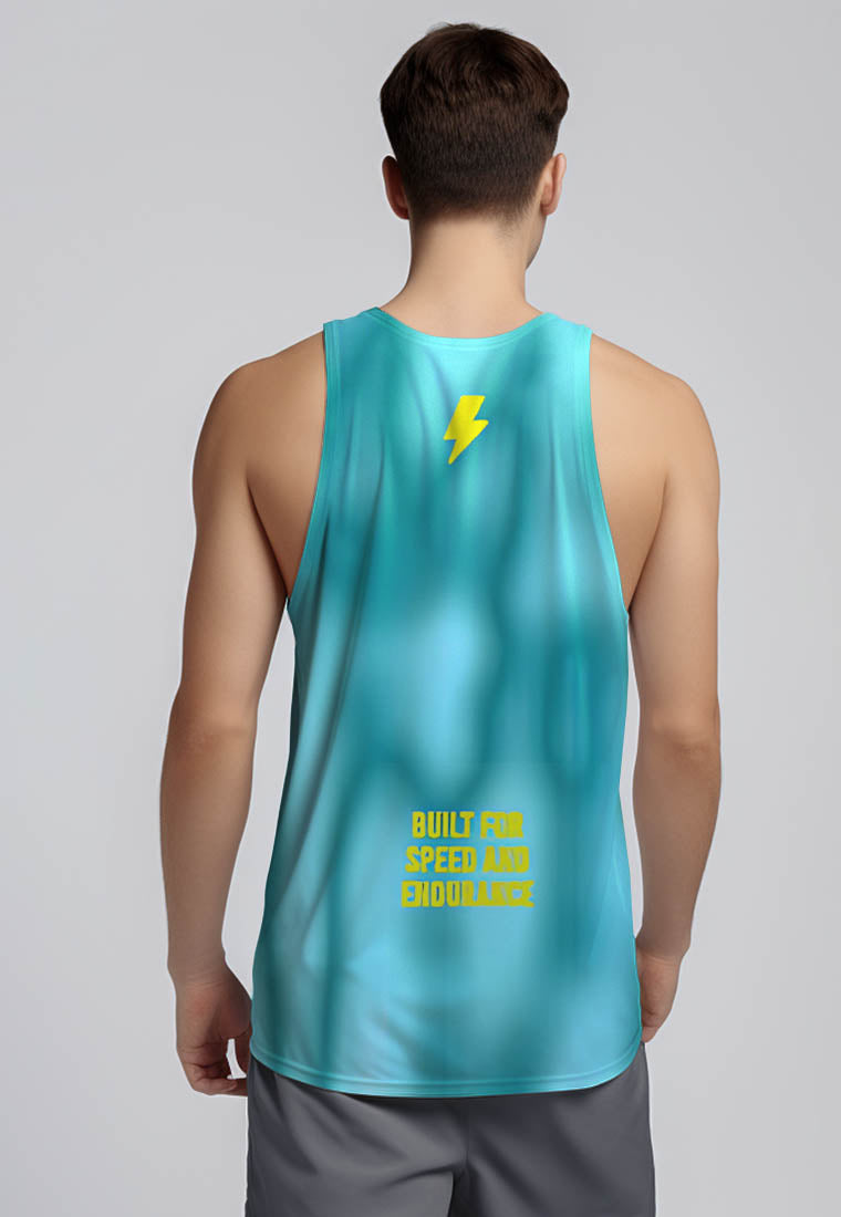 MSA74 Singlet Running Pria Td bolt turquoise alien pattern airdrylite