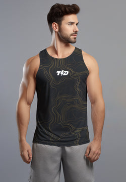 MSA84 Muscle Tank Cross Training yellow topography