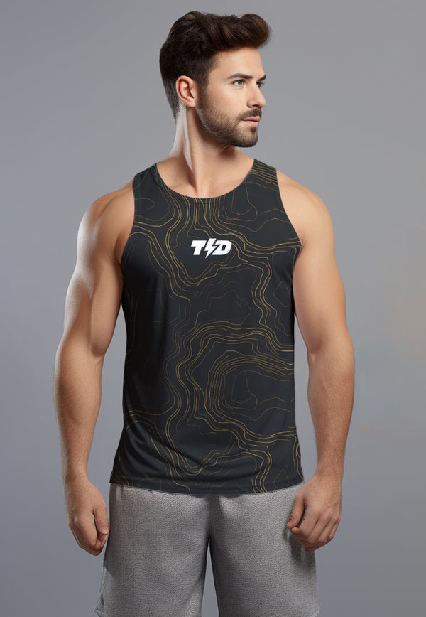 MSA84 Muscle Tank Cross Training yellow topography