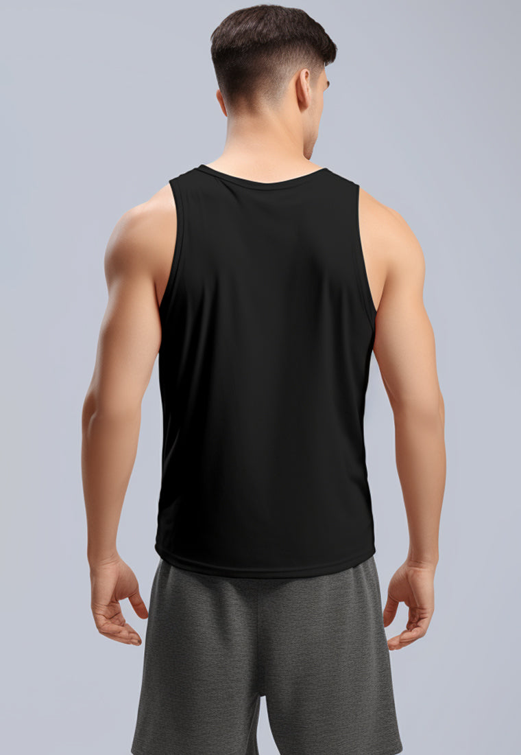 MSA87 Kaos Singlet Kutung Olahraga "elevate" hitam