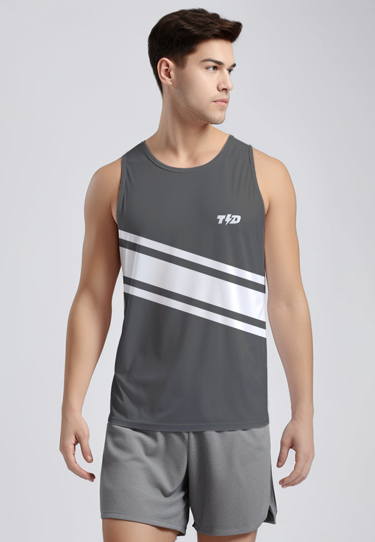 MSA90 Kaos Kutung Lari Tank Top Pria 3lines Td Bolt abu