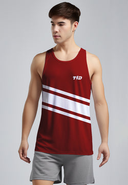 MSA91 Kaos Kutung Lari Merah Putih Tank Top Pria 3lines Td Bolt