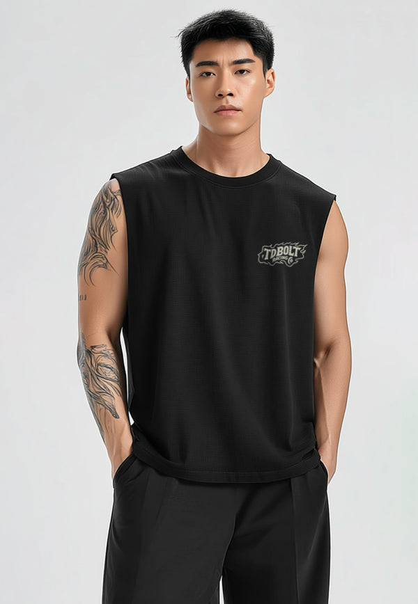MSA96 Kaos Lari Kalcer Kutung Cloud Cotton 24s "gotham Messy Pace Don't Care" hitam