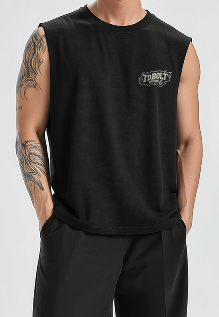 MSA96 Kaos Lari Kalcer Kutung Cloud Cotton 24s "gotham Messy Pace Don't Care" hitam