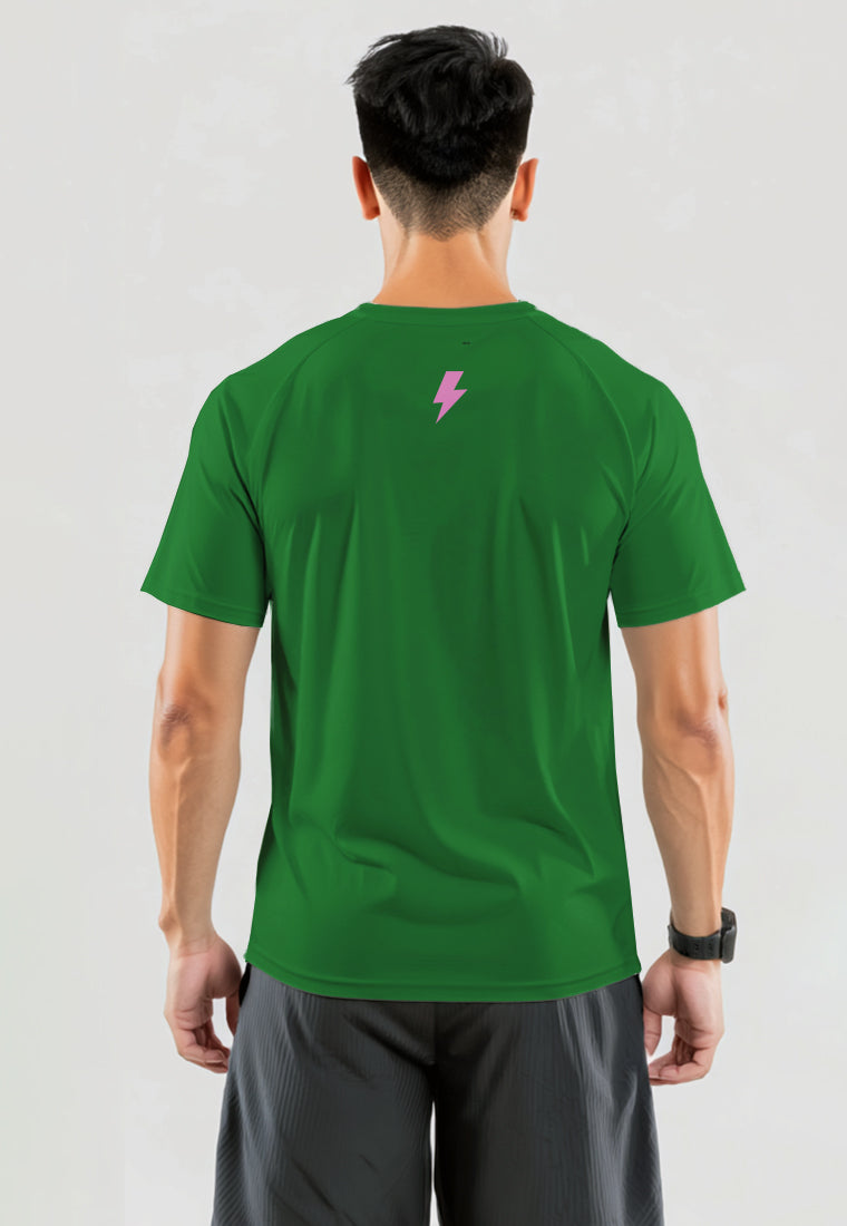 MSA97 Kaos Lari Pria Lengan Pendek Pink Hijau Solidaritas SuperAirDryLite