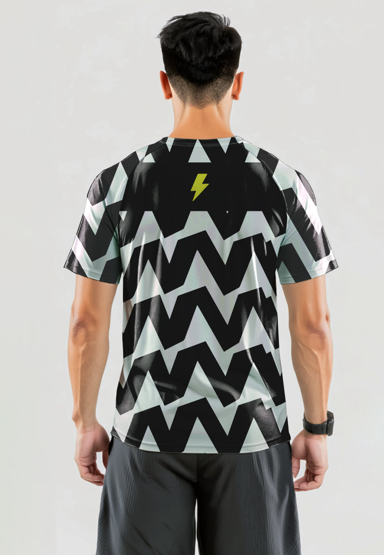 MSA99 Kaos Lari Pria DryFit lengen pendek motif "big zigzag" tdbolt