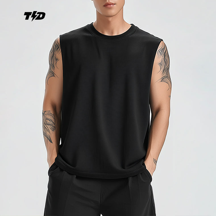 MSB01 Kaos Lari Kalcer Kutung Cloud Cotton 24s polos hitam