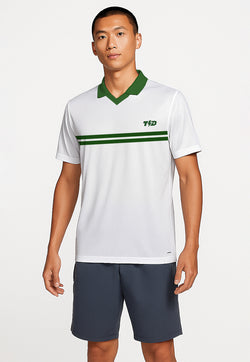 MSB05 Jersey Padel Pria Polo Kaos BreatheLite "putih hijau"