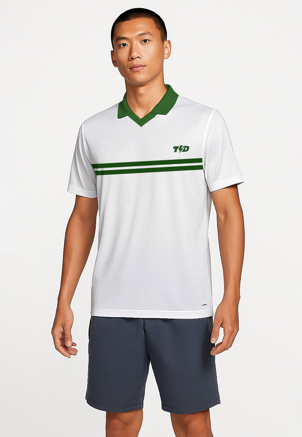 MSB05 Jersey Padel Pria Polo Kaos BreatheLite "putih hijau"
