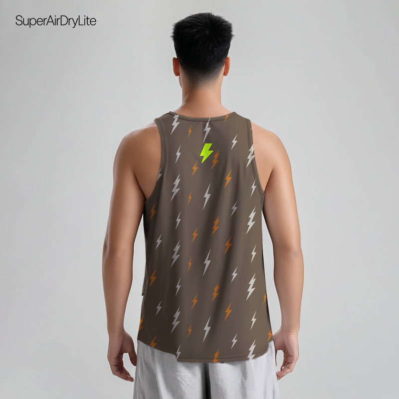 MSB09 Kaos running singlet Pria superairdrylite TdBolt "lighting rain" mocca