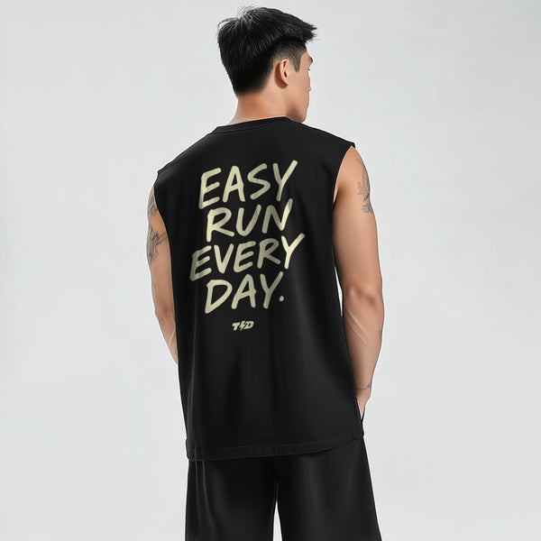 MSB12 Kaos Running Pria Kalcer Combed 24s "easy run every day" hitam